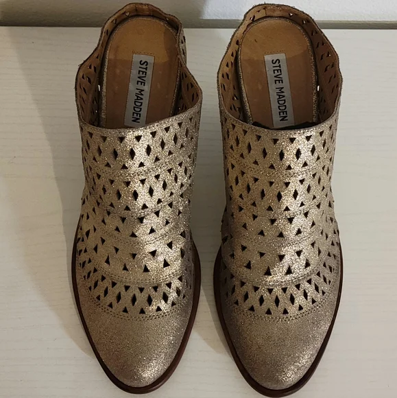 Steve Madden Harmony Gold Mules SZ 10 - Picture 4 of 10